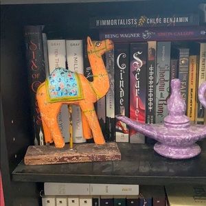 Boho camel figurine orange Moroccan eclectic decor
